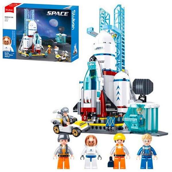 Конструктор SLUBAN M38-B1199 (12шт) космос, ракета, станція, фігурки, 424дет, в кор-ці, 42,5-33-7см (шт.)