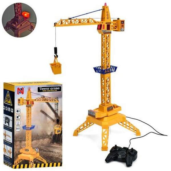 Кран 66-78 (18шт) д/к(на шнурі), 58см, рухлива деталь, оберт 360, звук, світло, на бат-ці, в кор-ці, (шт.)