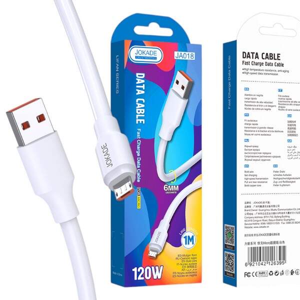 Кабель JOKADE JA018 (1 meter) (Micro) white (шт.)