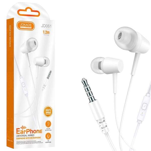 Навушники дротові JOKADE 061 білі (шт.)