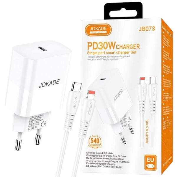 Пристрої побутові для заряджання акумуляторів мобільних телефонів JOKADE 073 тайпсі-лайтнінг (шт.)