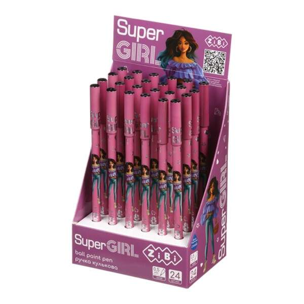 Ручка кулькова SUPER GIRL 0,5 мм, синя ZB.2240 (шт.)