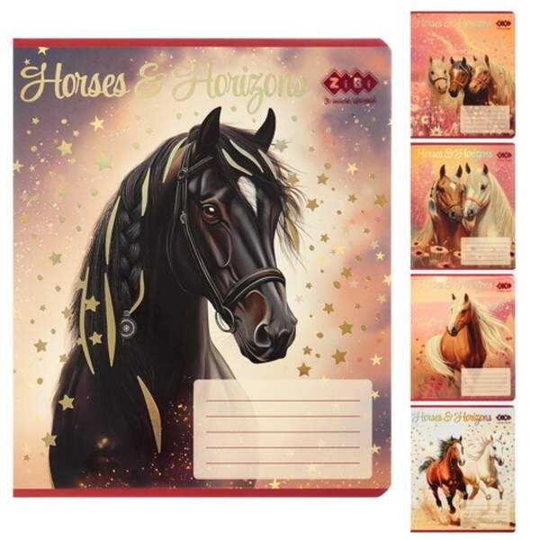 Зошит учнівський шкільний HORSES, 24арк., клітинка, KIDS LINE ZB25.1770K (шт.)