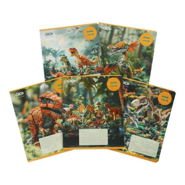 Зошит учнівський шкільний DINO, 12арк., клітинка, асорті, KIDS LINE ZB25.1751K (25/600шт) (шт.)