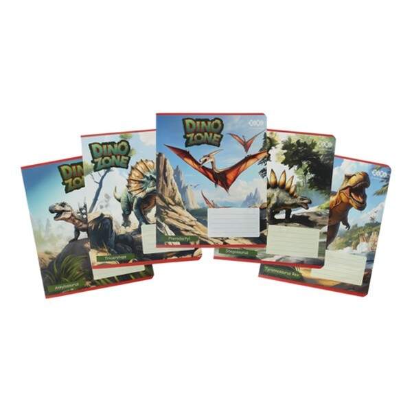 Зошит учнівський шкільний DINO, 12арк., лінія, асорті, KIDS LINE ZB25.1751L (25/600шт) (шт.)