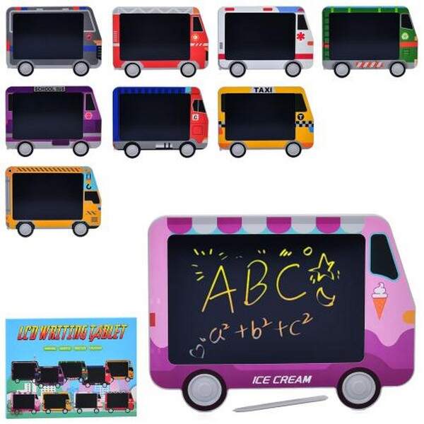 LCD планшет SMT 0008 (50шт) для малювання, 10 дюймів, транспорт 29,5-22,5см, кольорова, 9 видів, бат (шт.)