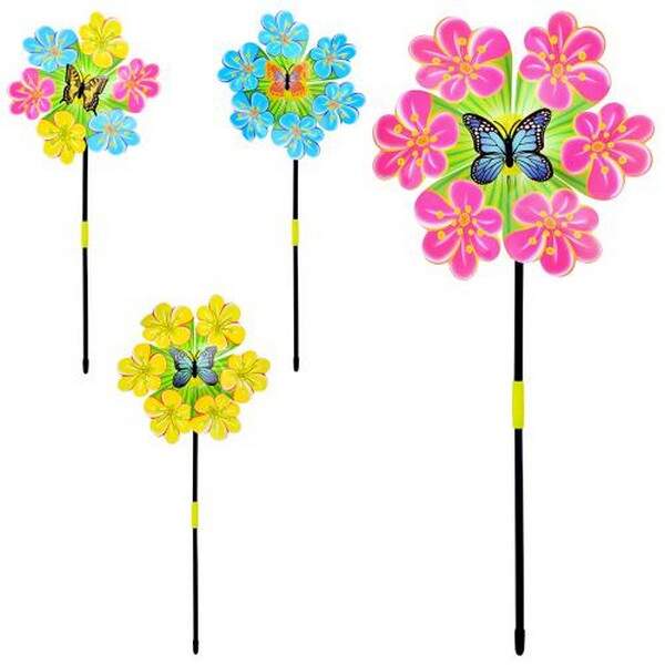 Вітрячок МR 1227 (200шт) вертушка, діам. 22см, паличка42см, 4кольори, в пакеті, 22-22-3см (шт.)