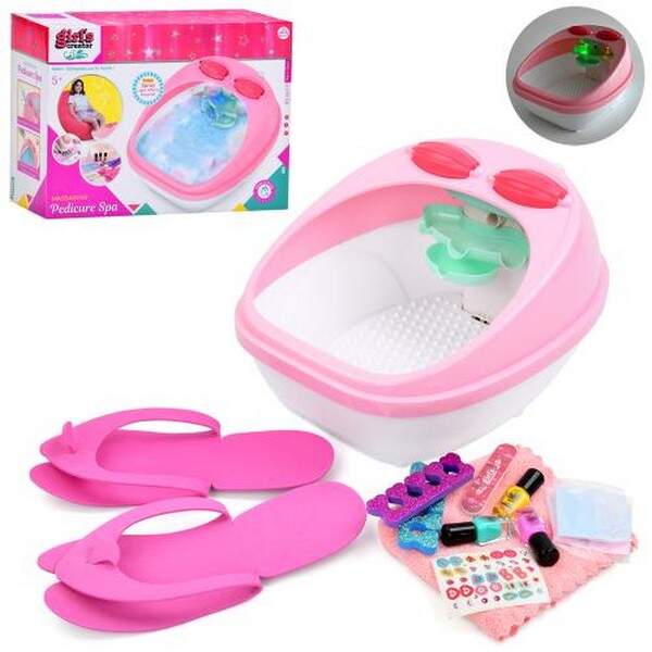 Косметика MBK-390A (8шт) набір для педикюру, ванночка, лак 3шт, пилка, наліпки, пудра, масажер, пара (шт.)