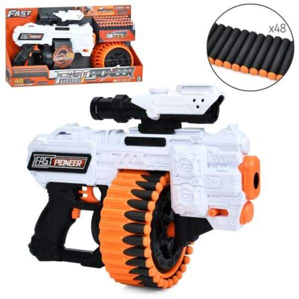 Автомат BIG521 (8шт) 36см, стріляє м'якими кулями 48шт, прицел, на бат-ці, в кор-ці, 57-31-8,5см (шт.)