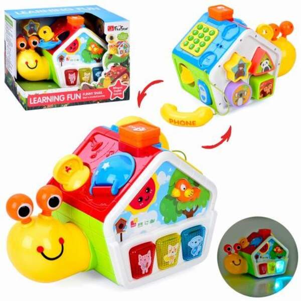 Гра 35969 (12шт) равлик+будиночок, 24см, їздить, піаніно, телефон, музика, звук(англ), звуки тварин, (шт.)