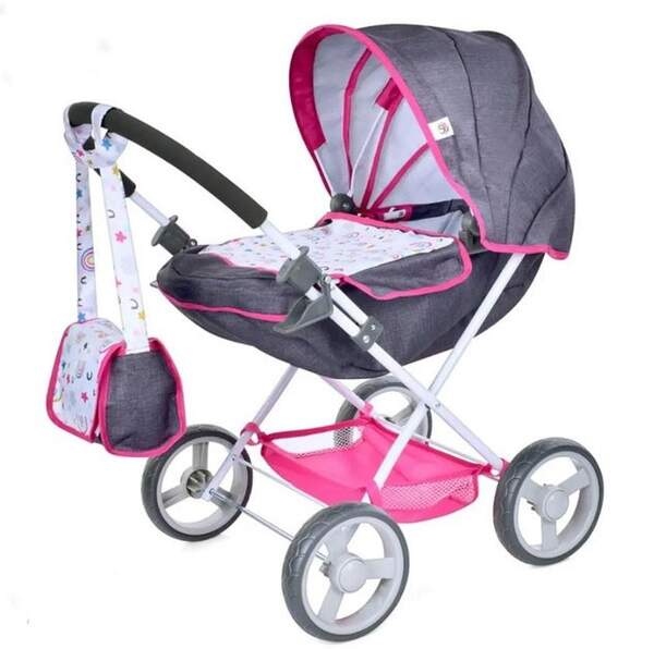 Коляска T725021 (6шт) для ляльки, класика, ш38-д56-в65см, корзина, сумка, метал, в кор-ці, 57-33,5-9 (шт.)