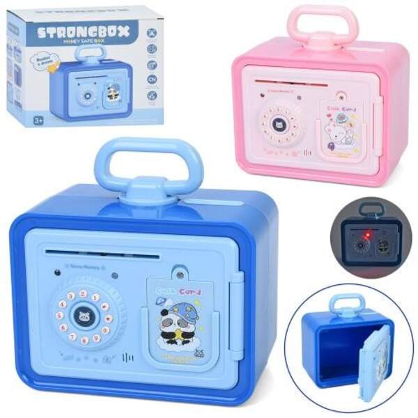 Скарбничка MK 5721 (12шт) сейф, 18-14-10,5см, код, звук, світло, затягує купюри, 2 види, на бат-ці, (шт.)