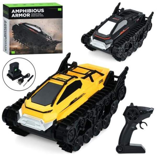 Танк YDJ-D885 (6шт) р/к, акум, 22см, гусеничний, USBзарядне, 2 кольори, в кор-ці, 25,5-23,5-13см (шт.)