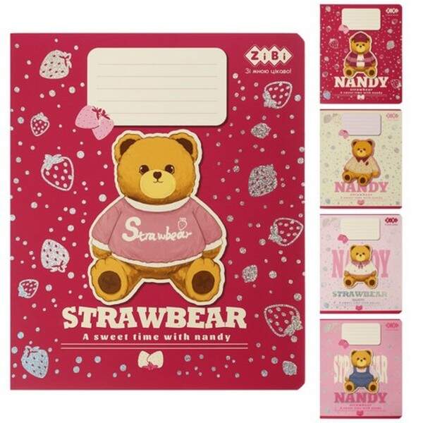 Зошит учнівський загальний BEAR, 48 арк., клітинка, KIDS LINE ZB25.1786K (10/200шт) (шт.)