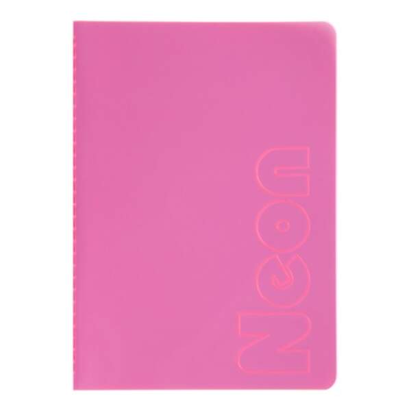 Книга записна NEON, А5, 80 аркушів, клітинка, зшита обкладинка PVC, рожева BM.24822180-10 (шт.)