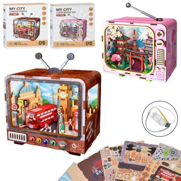 Дерев'яна іграшка Пазли MD 0154 (30шт) телевізор, світло, 2 види (129дет 151-87-125мм, 97дет 147-87- (шт.)