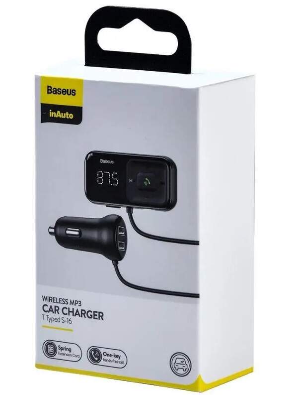 FM-трансмітер Baseus T Shaped S-16 Car Bluetooth MP3 Player Black CCMT000201 (шт.)