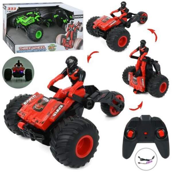 Квадроцикл 333-BX2301 (6шт) р/к2,4G, акум, трицикл, 28см, 1:18, світло, складається, гумові колеса, (шт.)