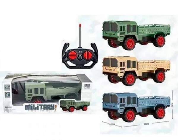 Машина 222-2A (24шт) р/к, акум, військова, 20см, 1:20, гумові колеса, USBзарядне, 3 кольори, в кор-ц (шт.)
