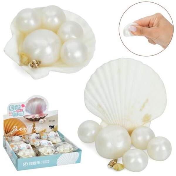 Іграшка MS 4707 (120шт) мушля 7см, перли (антистрес), пакет, 20шт в дисплеї, 28,5-6-23см (шт)