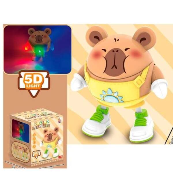 Музична іграшка D1009 (30шт) капібара, 20см, музика, світло, танцює, на бат-ці, в кор-ці, 16,5-19,5- (шт)