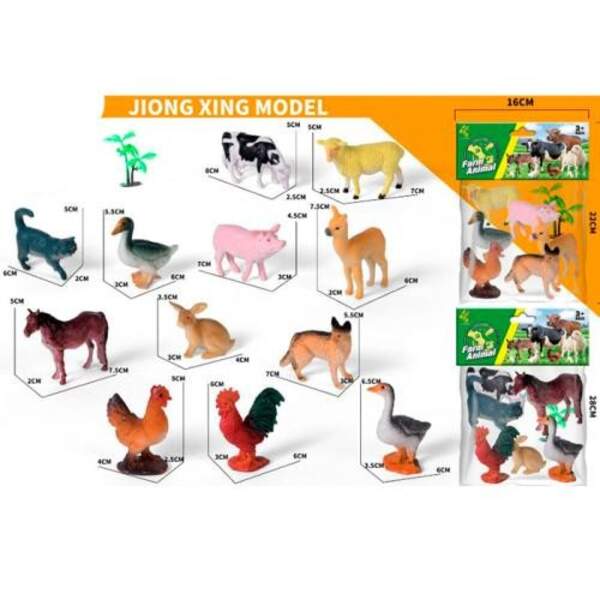 Фігурка MC713-13 (144шт) набір тварин, 6шт, від 4см до 8см, 2 види, у пакеті, 16-22-3см (шт)