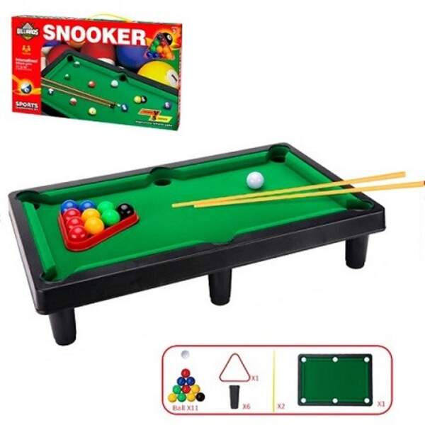 Більярд 4118 (48шт) на ніжках, 35-25-7см, кій 2шт, кулі, в кор-ці, 44,5-25,5-3,5см (шт)