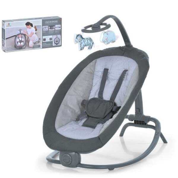Заколисуючий центр-шезлонг 6605 (1шт) вібро, 3полож.висоти люльки, підвіски, муз., бат., темно-сірий (шт)