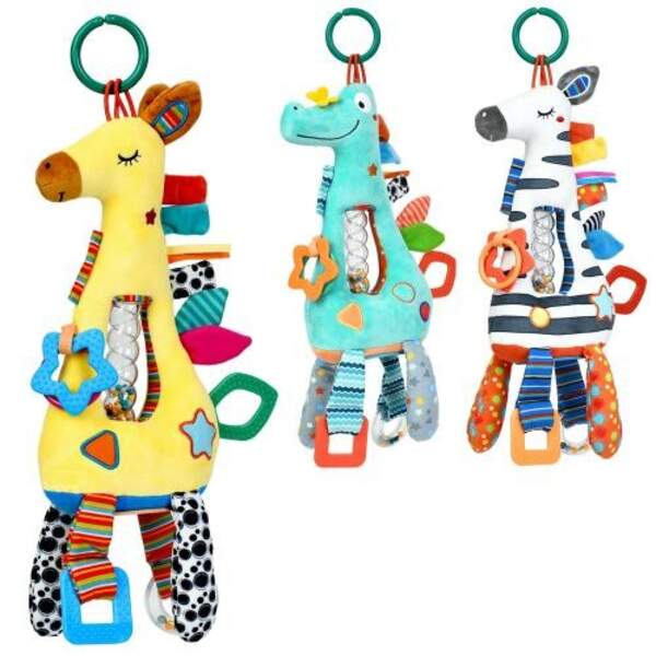 Підвіска м'яка HB 0109 ABC (24шт) на кроватку/на ліжко, 51см, тварина,брязкальце, шуршить,прорізувач (шт)
