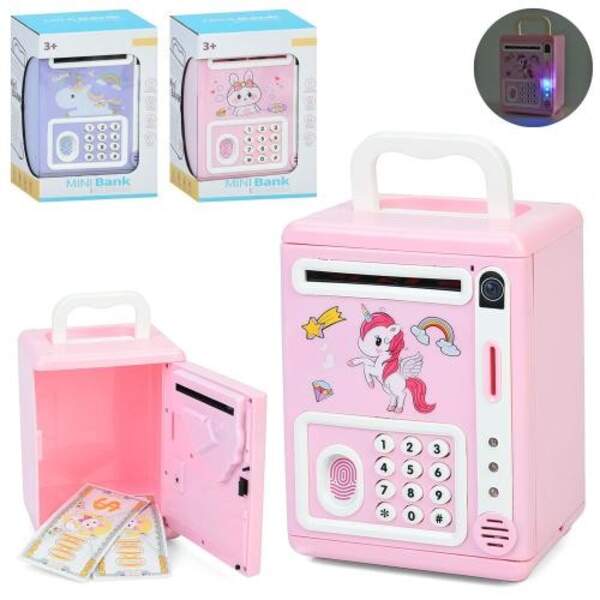 Скарбничка MK 5683 (18шт) 19-13-11,5см, сейф з кодом, відбиток, затягує купюри, музика, гроші, 3 вид (шт)