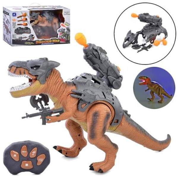 Динозавр F208 (12шт) д/к(ІЧ), 46см, стріляє, 3 кулі-пластик, музика, звук, світло, ходить, рухливі д (шт)