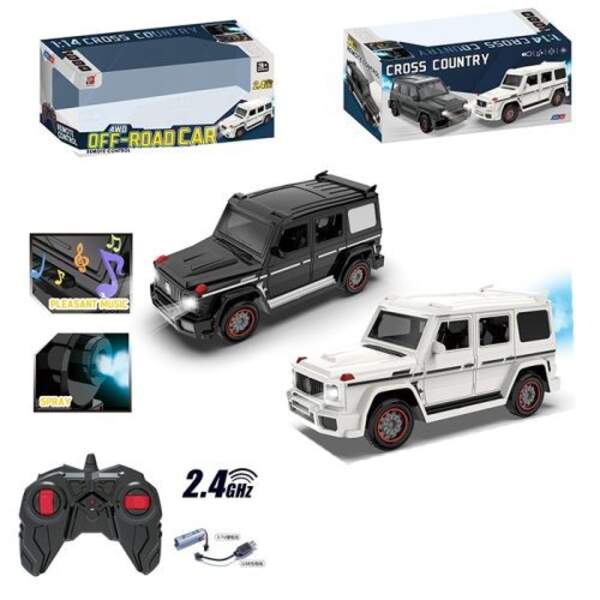 Джип FD300A (18шт) р/к2,4G, акум, 27см, пара/дим, звук, світло, гумові колеса, USBзарядне, 2 кольори (шт)