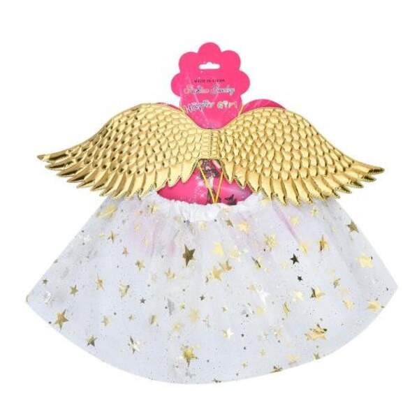 Набір аксесуарів YG0313 (80шт) набір карнавальний, янгол/ангел, крила 57см, спідниця 27см, у пакеті, (шт)