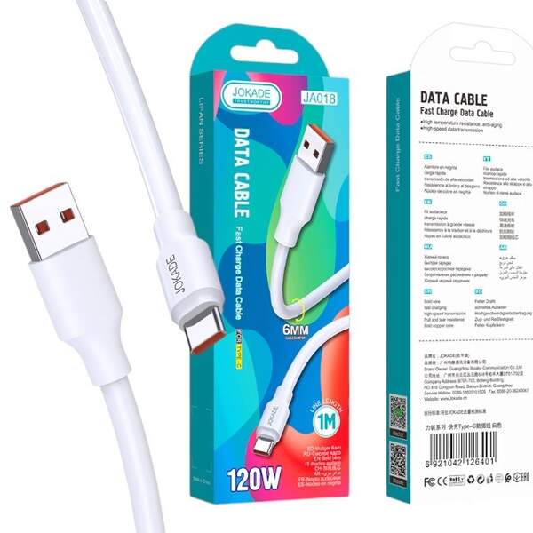 Кабель USB JOKADE 018 тайпсі білий (шт)