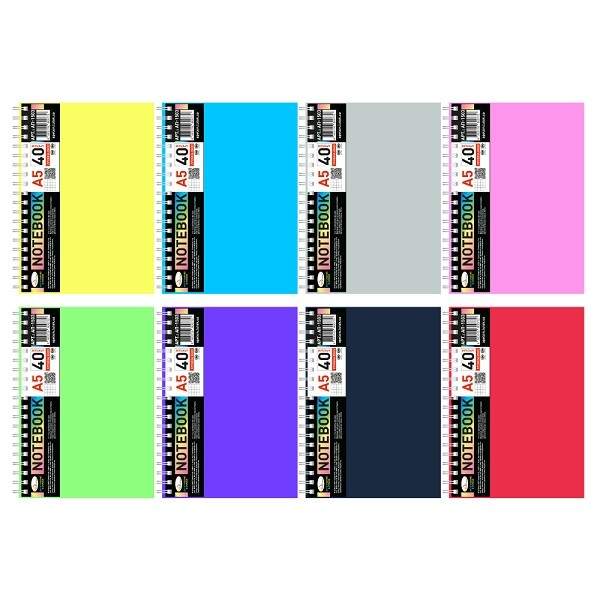 Блокнот А5, 40 арк., пластик, пружина збоку АП-1503 (шт)