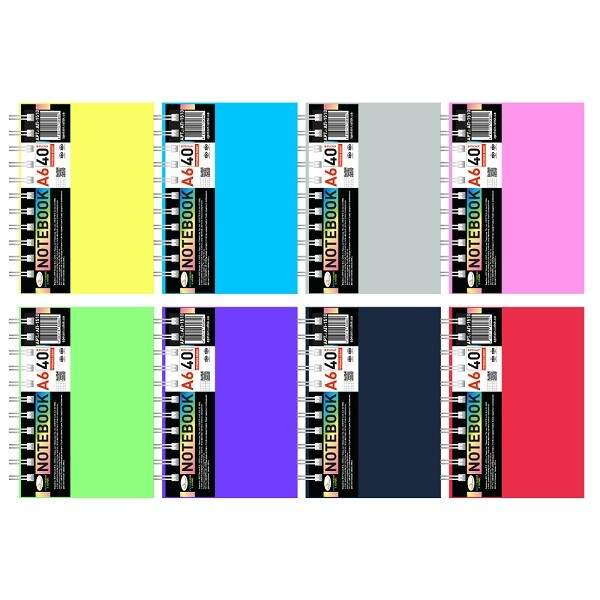 Блокнот А6, 40 арк., пластик, пружина збоку АП-1510 (шт)