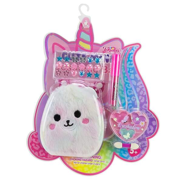 Косметика арт. T087 (24шт/4)  блиск для губ, стильна іграшка-брелок-гаманець, тіні слюда 20*2*15 см (шт)