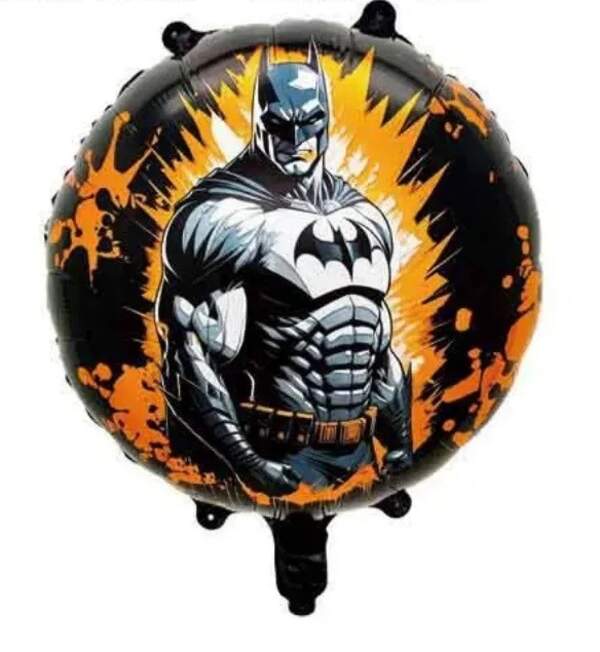 Фольгована кулька  Коло Бетмен на чорному 18", ціна за уп.-10шт (14716) (шт)