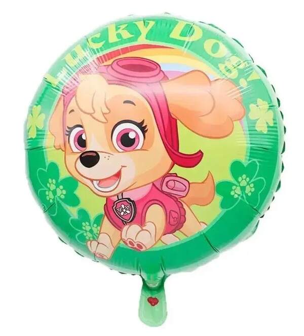 Фольгована кулька  Коло Скай на зеленому 18", ціна за уп.-10шт (14341) (шт)