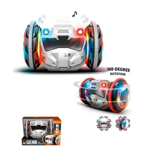 Машинка TA-4A (36шт) 15см, трюкова, оберт 360, музика, світло, 2 кольори, на бат-ці, в кор-ці, 18,5- (шт)
