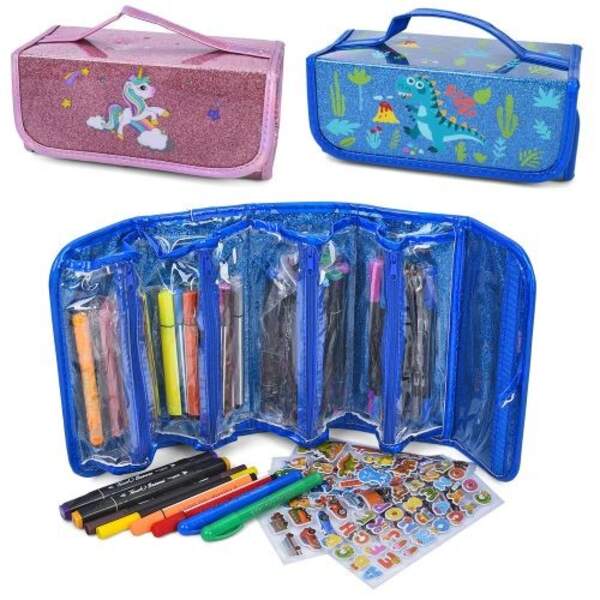 Набір для творчості MK 5778 (6шт) маркери двосторонні 10шт, фломастери 10+15шт, воскова крейда 10шт, (шт)