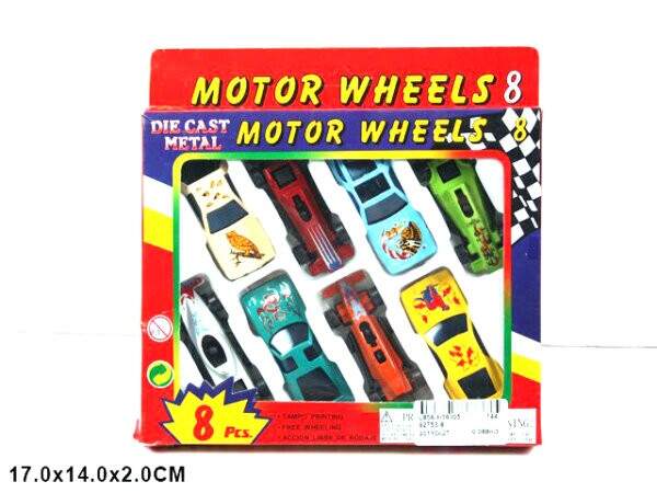 Набір машинок  92753-8PS (180шт/3)  2вида, 8 машинок в наборі,  короб.17*2*17см (шт)