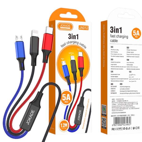 Кабель JOKADE JA012 3-in-1(1.2 meters) black (шт)