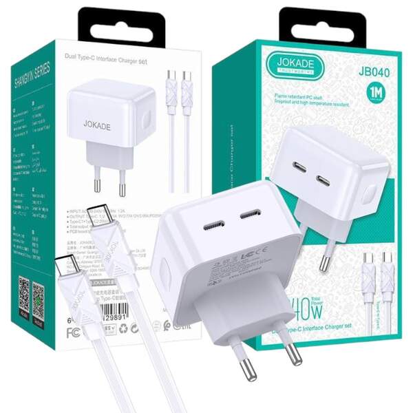 МЗП JOKADE JB040 PD40W + кабель Type-C to Type-C (шт)