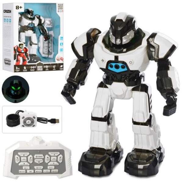 Робот 1702 (18шт) д/к(ІЧ) (пульт 2шт.),реагує на руку,28см,звук(англ.),світло,прогр.,акум., USBзар., (шт)