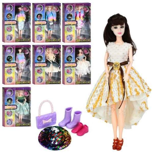 Лялька DE053-54 (36шт) 29см, шарнірна, аксесуари, взуття, 8 видів, в кор-ці, 22-32,5-8см (шт)