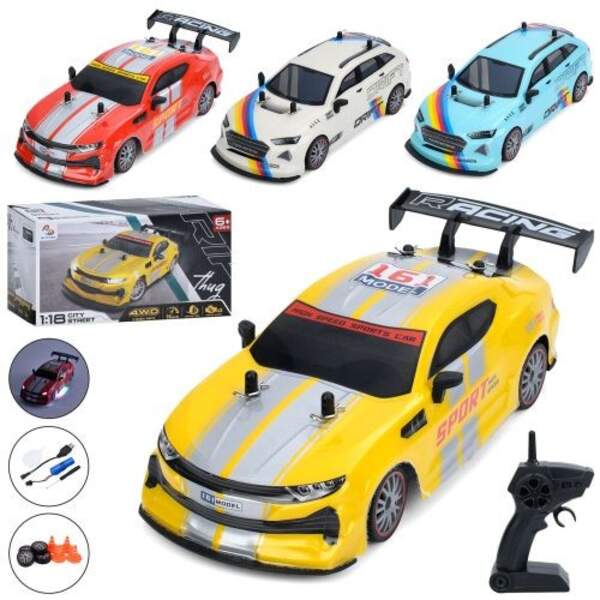 Машина 161-RC02M-4M (12шт) р/к2,4G,акум, 23см, 1:18, дрифт, доп.колеса, 4х4,корпус не б'ється, пара/ (шт)