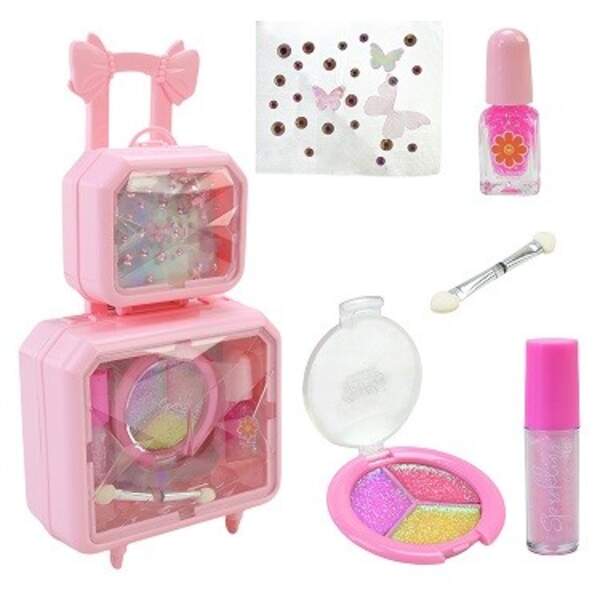 Косметика набір арт. UKR2410 (6шт)   тіні для повік, помада, аплікатор, лак для нігтів валіза 10*5*2 (шт)