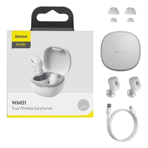 Навушники безпровідні TWS Baseus Bowie True Wireless Earphones WM01 White (NGTW370002) (шт)