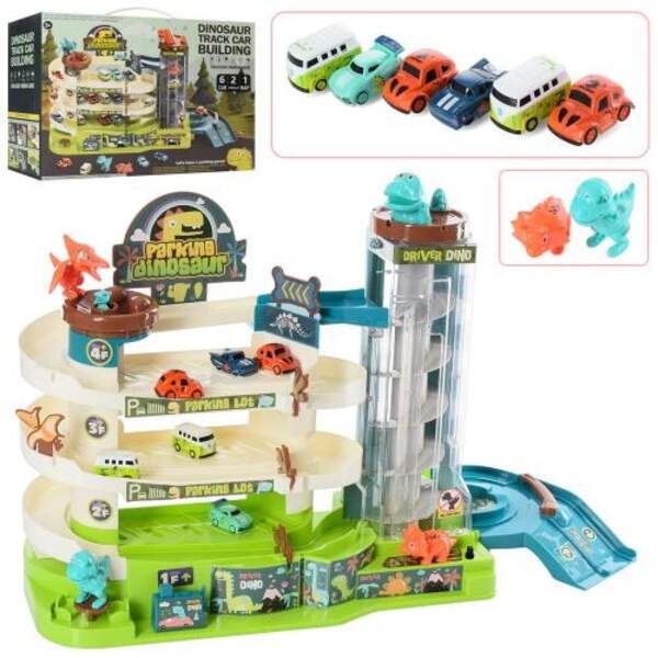 Гараж T103-66A (4шт) 3поверхи,ліфт,муз,світло, машинки 6шт,на бат-ці,в кор-ці,42,5-32-17,5см (шт)